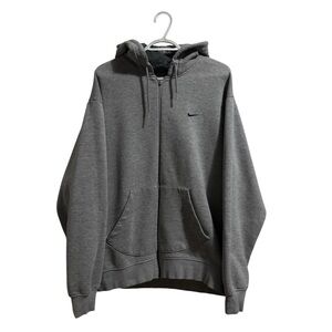 Vintage Heather Grey Nike Mini Swoosh Zip Up Hoodie